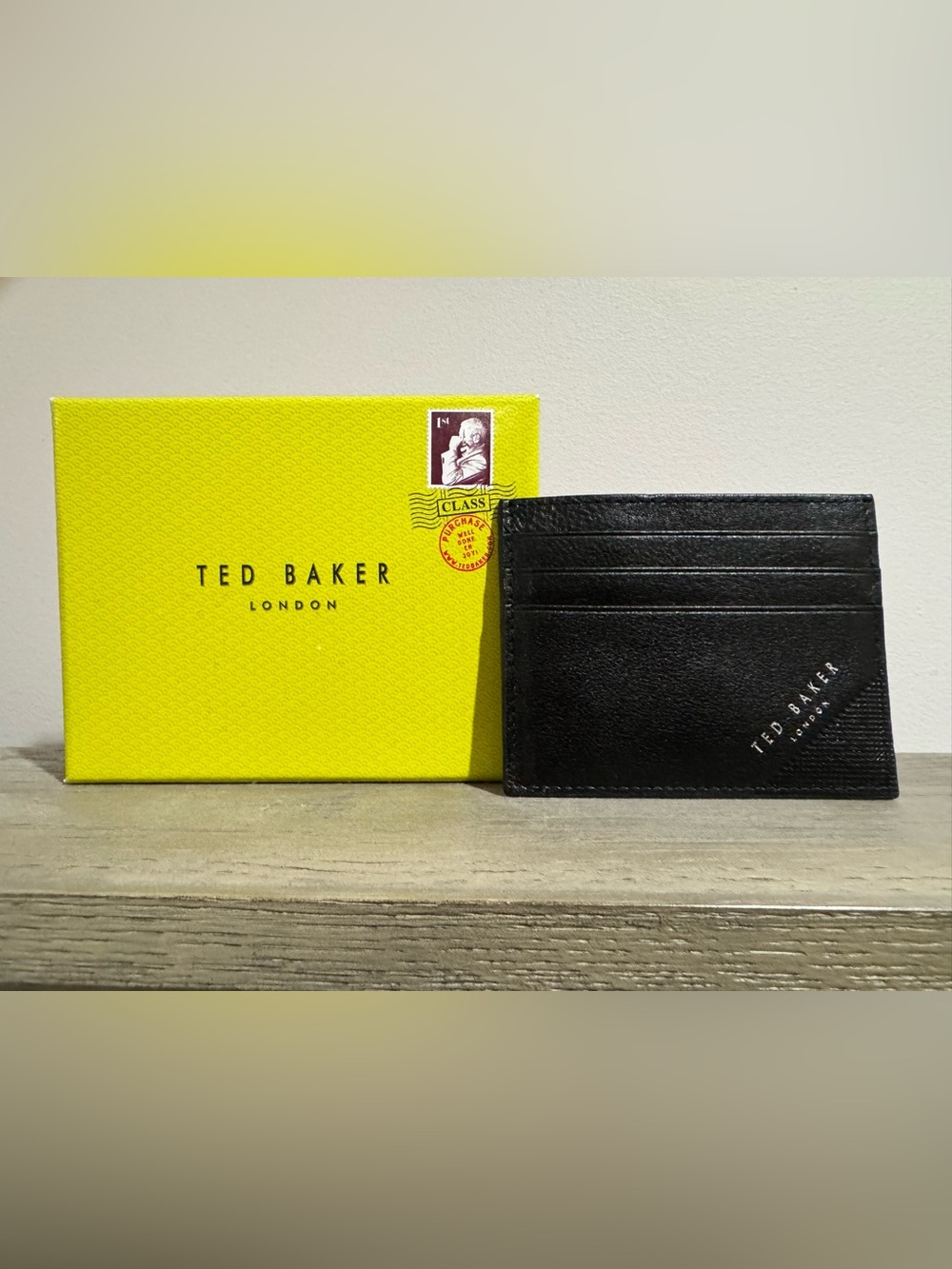 NWT Ted Baker Black Leather Slim Card Holder